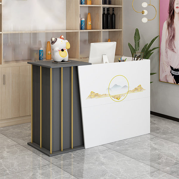 Compact Checkout Counter with Privacy Screen