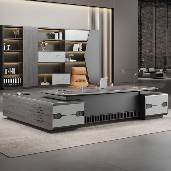 High-end L-Shaped Manager Executive Desk with Drawers